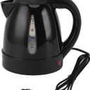 Electric Kettle, 150W 1L Black Road Hot Water Boiler Stainless Steel Liner Auto Shut Off Tea Kettle Car Cigarette Plug 12V, Fast Boiling for Sedans SUVs