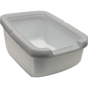 Catit Cat Litter Pan with Shield Rim  Large Open Litter Box With High Sides & Raised Back  Easy Clean, Mess-Free Design  Fits All Cat Litter Types  Gray, 22.2 x 16.3 x 11.3