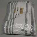 Homaxy Premium Kitchen Towels 18x 28, Large Cotton 380 GSM Kitchen Hand Towels, Stripe and Terry Dish Towel, Highly Absorbent Tea Towel Set with Hanging Loop, 6 Pack, Grey