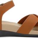 UTENAG Women's Comfortable Walking Flat Sandals Arch Support Ankle Strap Strappy Sandals