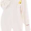 NEWCOSPLAY Unisex Adult Onesie Pajamas Animal One Piece Costume Cosplay Sleepwear (Large, White Chicken)
