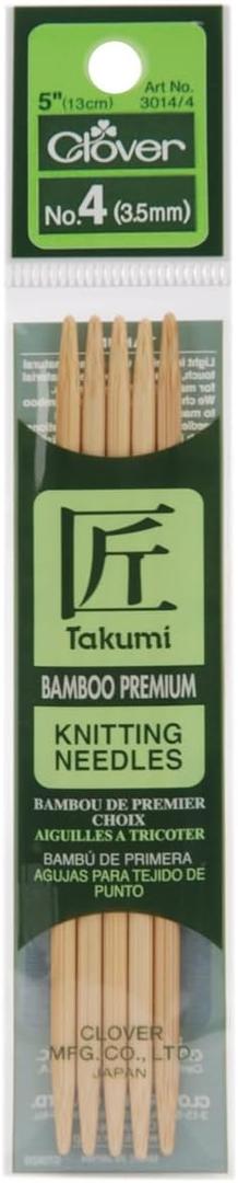 Clover Bamboo Double Point Knitting Needles 5" 5/Pkg-Size 5