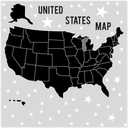 RoomMates RMK3862GM United States Chalk/Blackboard Map Peel and Stick Giant Wall Decals