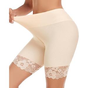 Blueinn Slip Shorts for Under Dresses and Skirts Mesh Women Anti Chafing Underwear High Waisted Panties Lace Under Shorts Size Large