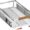 1 Pack Expandable Pull Out Cabinet OrganizerSide Mounting 12.3~18.5"x22.5"Cabinet Pull Out Shelves, Expandable Slide Out Spice Rack for Kitchen Bathroom Office