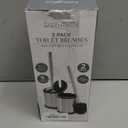 Bath Bliss Stainless Steel 2 Pack Self Closing Lid Toilet Brush and Holder, Finger Print Proof, Compact, Small Space, 6980-2PK, Silver