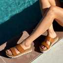 RockDove Womens Isla Lift Platform Slide Sandals with Cushioned Arch Support and Soft Dual Straps, 10
