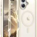 Magnetic for iPhone 17 Case, [Compatible with MagSafe][Military Grade Drop Protection][Heavy Duty Protection][Non-Slip][Shockproof] 2-Layer Durable Bumper Phone Case 6.3''-Antique White