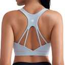 RUNNING GIRL High Impact Sports Bras for Women, High Support Running Adjustable Sports Bra Molded Cup Strappy Sports Bras (Gray, S)