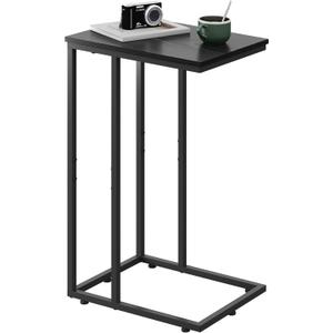 WLIVE Black Side Table, C Table End Table for Bedroom, Home Office, Dorm, Living Room Tables, Black Couch Table, 2-Tier Side Tables