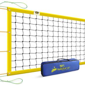 Professional Volleyball Net PRO LINE - Official Standard Size 31.2 x 3.3 FT (9.5x1 m), with Two Steel Tension Cables NETZ SPORT