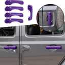Door Handle Cover & Tailgate Handle Cover Inserts Exterior Accessories Fit for 2018-2025 Jeep Wrangler JL JLU 2/4 Door (Purple)