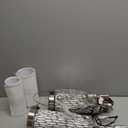 QiMH Table Lamp for Living Room,Bedside Lamps for Bedroom Set of 2 with USB A+C Ports,3-Way Dimmable Touch Control, Modern Coastal White Grey Resin Nightstand Lamp, Included 2700K LED Bulbs