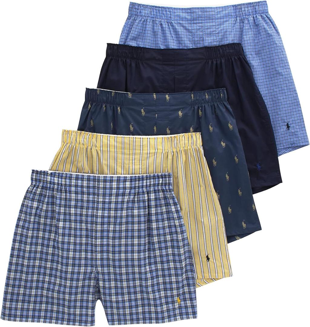 POLO RALPH LAUREN 5-Pack Classic Fit Woven Boxers (L)