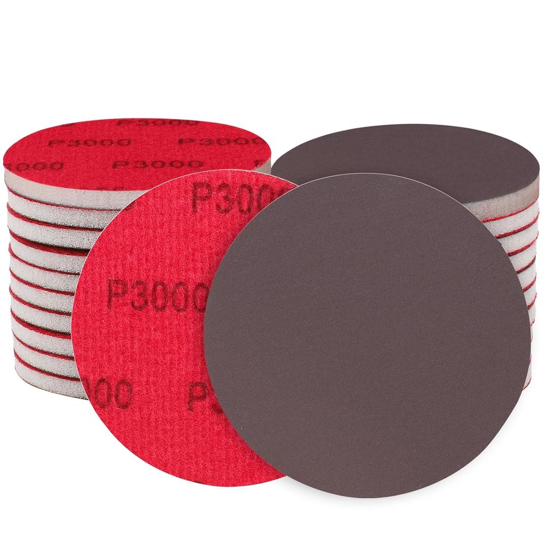 12Pcs 6 Inch Hook and Loop Sanding Sponge Discs 3000 Grit Wet Dry Sanding Pads, Foam Sandpaper for Random Orbital Sander, Curved Surface Large-Area Sanding Polishing for Metal Wood Automotive