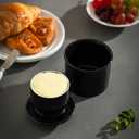 Butter Crock for Counter with Water, Ceramic Butter Keeper for Fresh Spreadable Butter, French Butter Dish with Lid, Butter Container Holder for Kitchen and Home Decor, Black