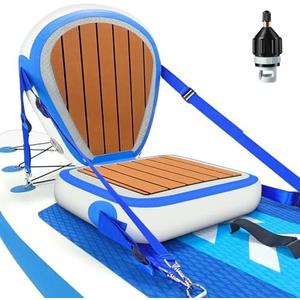 ZAFIED Inflatable Kayak Seat with Back Support, Universal Sturdy Paddle Board Seats for Sit on Top, Adjustable Blow Up Seat with Inflate Nozzle for Kayaking Canoeing Rafting