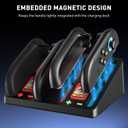 4-Bit Charging Dock for Nintendo Switch 2 Controller (2025 Release), Magnetic Design Switch 2 Charge Station with a Type-C Charging Cable, 4 Game Cards & 4 SD Cards Storage (Lying-flat 3)