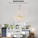 20“ Crystal Chandelier Ceiling Fan with Lights, (Retro White), 20 IN, Crystal Bead