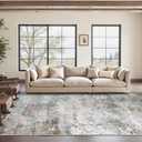 Art&Tuft Washable Rugs 5x7, Abstract Large Area Rugs for Living Room, Rust | Non Slip, Soft & Lighweight, Folable, Stain Resistant Low Pile Modern Carpet Rugs for Bedroom, Kitchen, Dining Room Home