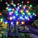 Solar Garden Lights Outdoor,Waterproof Solar Lights for Outside Decorative 4Pack, 80Led Flowers Garden Decor, Outdoor Lights for Yard Pathway,Lawn,Garden Decorations (Multicolor Cherry 4Pack)