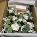 Ling's Moment Wedding Artificial Flowers Package, Bridal Bouquet, Bridesmaid Bouquets, Boutonniere for Men, Rose Petals, White Sage