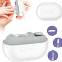 Electric Nail Clipper, 4 in 1 Fingernail Trimmer with LED Light, Type-C Rechargeable Safety Electric Nail Trimmer with Polishing and Grinding for Baby, Kids, Seniors, Caregivers etc. (White)
