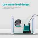 Upettools Submersible Water Pump, Ultra Silence Circulation Multifunctional Water Pump with Handle for Pond, Aquarium, Hydroponics, Fish Tank Fountain with 4.6ft (1.4M) Power Cord(66GPH,5W) Green