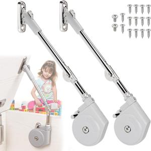 2 Pack | Soft Close Hinges for Toy Boxes, Wooden Chests, Cedar Storage, Trunks & Benches | Tension Adjustable Slow Down Chest Hinges | Also for Lift up Flip Doors.