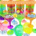 TURNMEON 60 Pack Multicolor Plastic Margarita Glasses 12 oz Disposable Cocktail Cups for Cinco De Mayo Decorations Fiesta Party Decorations Fun Taco Tuesday Mexican Themed Party Supplies