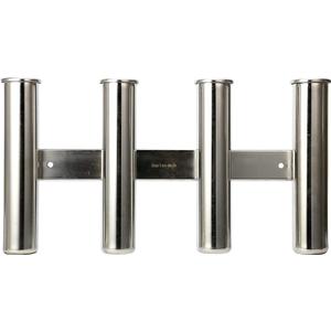 Amarine Made 4 Tube Fishing Rod Rack Mirror Finish Stainless Steel 316 Wall / Side Mounted Rod Holder for Boat Yacht