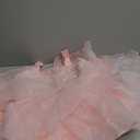 Pink Witch Costume for Girls with Crown Wand Gloves,Halloween Costume for Kids Girls Good Witches Princess Dress Up (4-5Years)