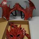 Dragon Costume Kids Dinosaur Wings Tail Mask Set Boys Girls Children Dress Up Dino Props for Halloween Cosplay