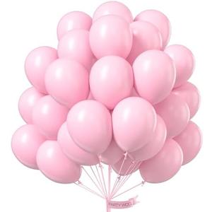 PartyWoo Light Pink Balloons 50 pcs 12 Inch Pastel Baby Pale Pink Latex Helium Balloons for Baby Shower Gender Reveal Valentine's Day Engagement Wedding Princess Birthday Party Decorations Pink-Q05