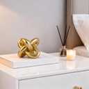 Golden Knot Statue, Three Knot Sculpture Home Decor Accents, Knot Sculptures and Statues for Rustic Coffee Table Living Room Dining Table Entryway Entrance Shelf Small Decorations and Accessories