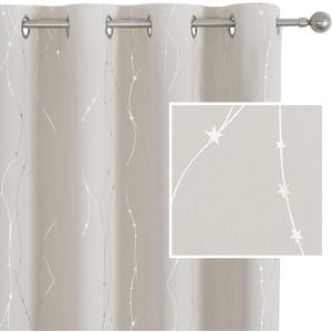 SMILE WEAVER Cream Blackout Curtains 54 Inches Long for Living Room,Room Darkening Bedroom Curtain,Soft Thick Noise Reducing Thermal Insulated Window Treatment Drapes,2 Panels (Beige Silver), Size: 52"W x 54"L
