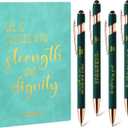 Qilery 5 Pcs Bible Journal Set Green Christian Gifts for Women Men A5 Leather Notebook Inspirational Religious Prayer Journal with Pen Jesus Church Sunday School Teacher Appreciation Gift Bible Study