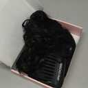 REECHO Clip in Hair Extensions - 12" Short Curly Wavy Hairpieces, Invisible Lace Weft, Natural Soft, Black Brown