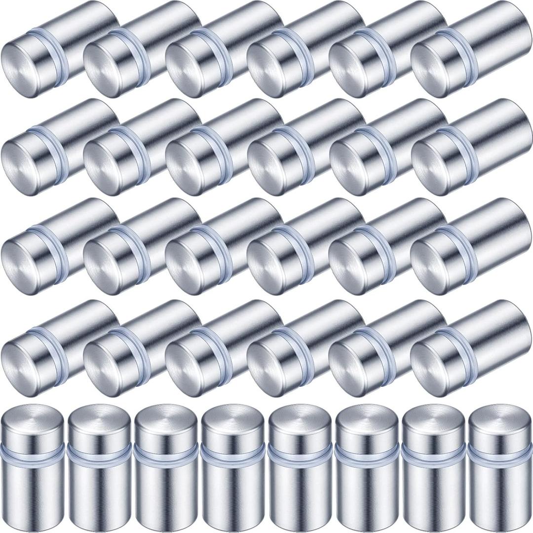 1/2 x 3/4 Inch Sign Standoff Screws Advertising Screws Stainless Steel Wall Standoff Mounts for Glass Acrylic Signs (60 Pieces)