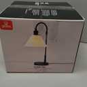 Globe Electric 20" Table Lamp, Matte Black, White Fabric Shade, Rotary Switch on Socket, 5-Foot Black Cord, Bedroom, Home Dcor, Nightstand