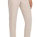 baleaf Womens Business Casual Pants Stretch Travel Pants On Airport with Zipper Pockets Dressy Slacks Golf Work Pull on (L)