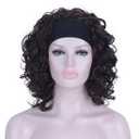 Lydell 12" Super Curly Wigs Chestnut Brown Synthetic Headband Wigs (Chestnut Brown)