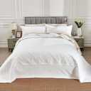 ENJOHOS Oversized King Bedspreads 128x120, California King Quilt Sets, Extra Wide Large King Size Quilts for Bed, Lightweight Reversible Microfiber 3Pieces Cal King White Coverlet