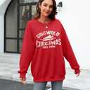 Oversized Christmas Sweatshirt for Women Funny Christmas Holiday Sweatshirt Xmas Casual Pullover Vacation Top (Small, B_red)