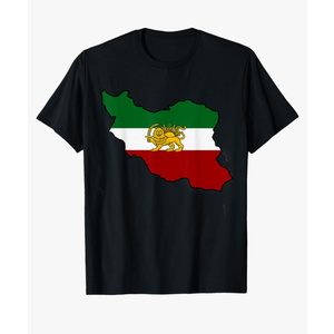 Iran flag with Lion T-shirt, Size: Small