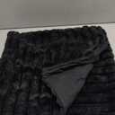 ZLINA Set of 2 Black Faux Fur Decorative Throw Pillow Covers Fluffy Striped Pillowcase Cushion Covers 18 x 18 Inch Decor Sofa Couch Bedroom