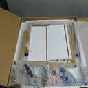 Masupu Nightstand,Mid-Century Modern Bedside Table with 2 Storage Drawer,Small Gold Frame Side End Table for Bedroom,Living Room, White