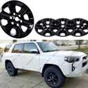 17 inch Hubcap Wheel Skin Covers Compatible with 2014-2024 Toyota 4Runner SR5, Durable ABS Plastic Rim Covers (Set of 4), Fit for Standard Wheels - Snap On Tire Cover Replacement (Glossy Black)