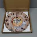 Wall Clocks Battery Operated, Retro Brown Coffee and Cup Silent Non Ticking Decorative Indoor Outdoor Wall Clocks for Living Room Kitchen Bedroom Bathroom 12"