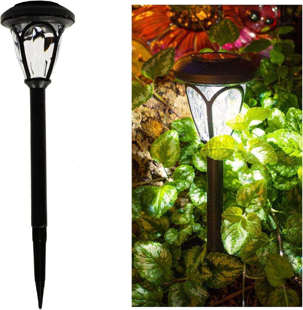 Crosslight Solar Powered Pathway Lights (2 Pack) - Outdoor LED Lights, Waterproof for Garden, Yard, Patio, Lawn, Walkway - Decorative Ground Stake Lighting | White